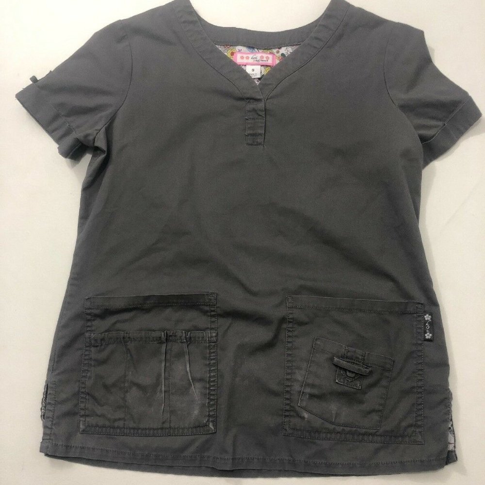 Koi By Kathy Peterson Nurse Dr Scrub Top Gray